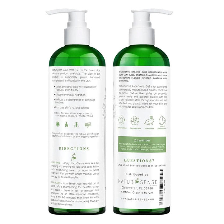 99% Organic Aloe Vera Gel, Soothing Moisturizer 12oz